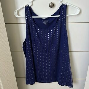 Chico’s Blue-purple Sequined Front Top